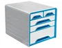 Cep Fichero 5 Cajones Mixtos Blanco/Azul 360x288x270 mm