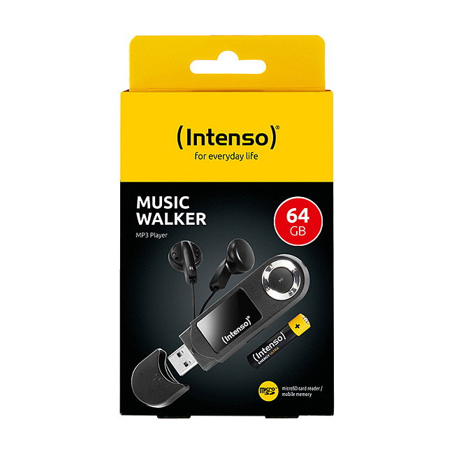 Intenso Music Walker Reproductor MP3 64 GB Pantalla LCD USB Incluye Auriculares Negro
