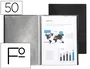 Liderpapel Carpeta con 50 Fundas Plástico Tamaño Folio Negro
