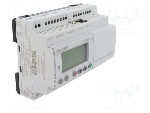CROUZET Millenium Evo Relé Programable 24V DC 16 Entradas 8 Salidas