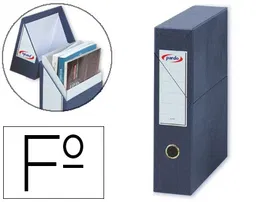 Pardo Archivador con tapa DIN A4 80 mm azul cartón forrado 335x250x80 mm