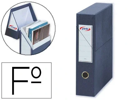 Pardo Archivador con tapa DIN A4 80 mm azul cartón forrado 335x250x80 mm Pardo Archivador con tapa DIN A4 80 mm azul cartón forrado 335x250x80 mm