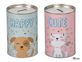 PINCELLO Hucha de Hojalata Animales Surtida (Pack de 36)