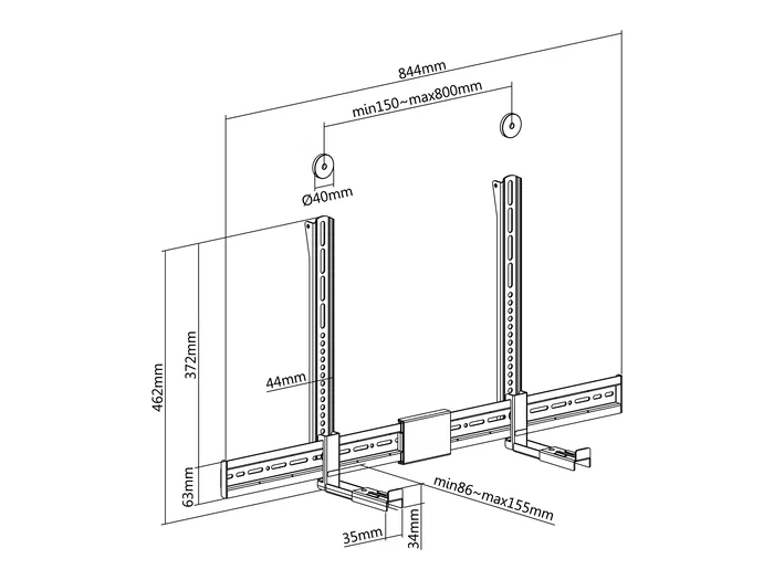 Equip Soporte Universal para Barra de Sonido 650895 Negro