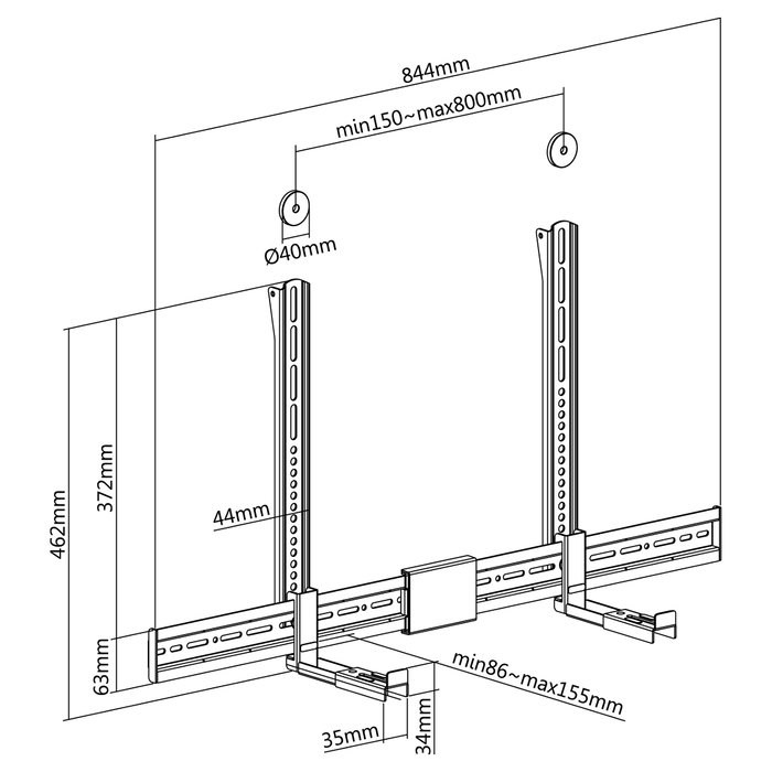 Equip Soporte para barra de sonido universal 650895
