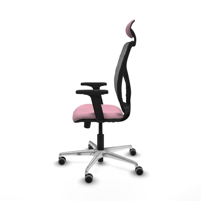 PIQUERAS Y CRESPO Silla de oficina Motilla Rosa y Gris