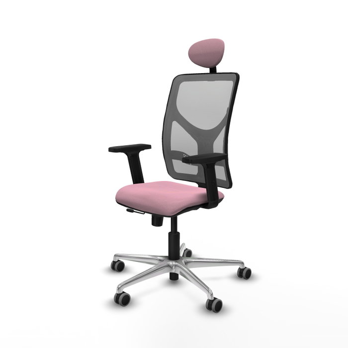 PIQUERAS Y CRESPO Silla de oficina Motilla Rosa y Gris