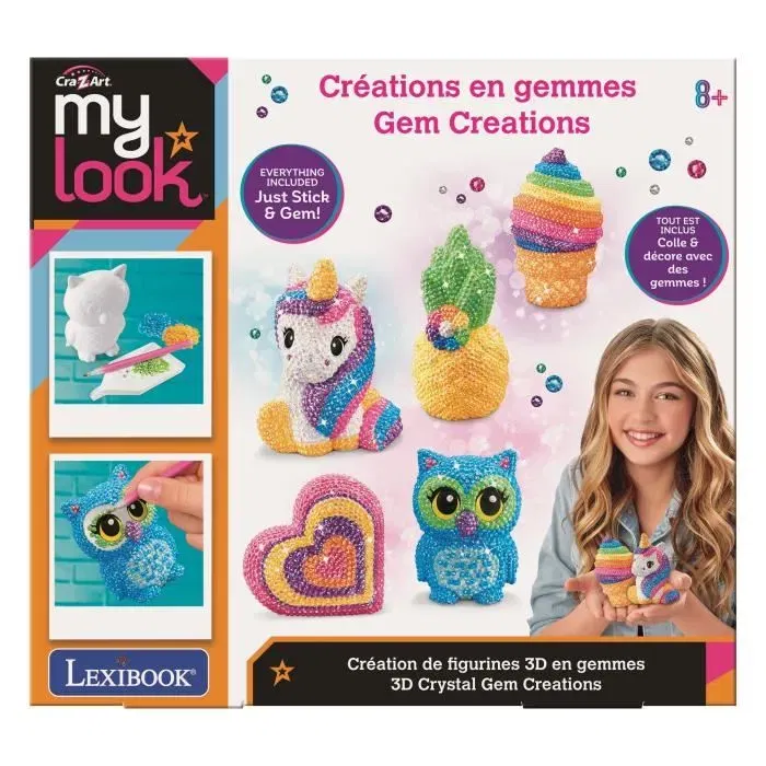 Lexibook Creación de figuras 3D en piedras preciosas LEX3380743110295