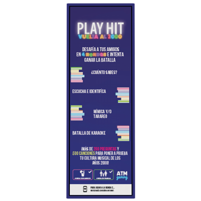 Play Hit 2000 - Juego de Mesa Musical, Preguntas y Canciones de los Años 2000, 4 Modos: Trivia, Identificar, Mímica y Karaoke, Ideal para Fiestas y Reuniones