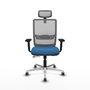 PIQUERAS Y CRESPO Silla de oficina Haches con mecanismo Sincro/Traslack Azul claro y Gris