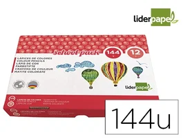 Liderpapel Lápices de Colores School Pack 144 Unidades 12 Colores x 12 Unidades