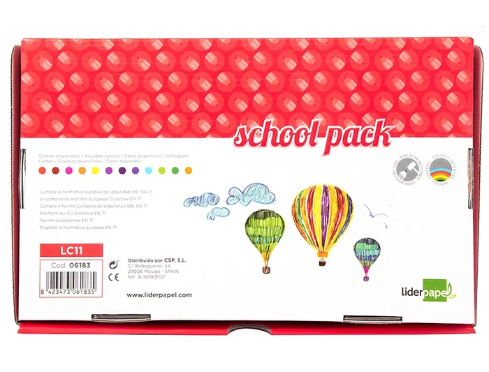 Liderpapel Lápices de Colores School Pack 144 Unidades 12 Colores x 12 Unidades