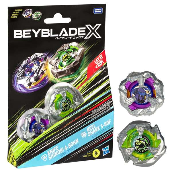 Beyblade Beyblade x surtido pack de 2 - Pack de 2 Beyblades X, modelos surtidos, idiomas: inglés, neerlandés, francés, español