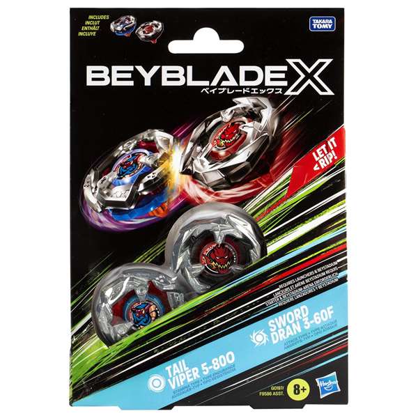 Beyblade Beyblade x surtido pack de 2 - Pack de 2 Beyblades X, modelos surtidos, idiomas: inglés, neerlandés, francés, español