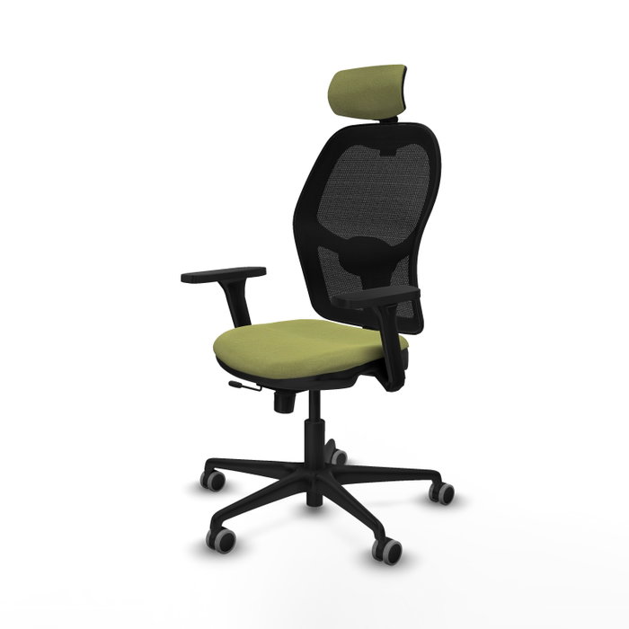 PIQUERAS Y CRESPO Silla de oficina Jorquera con mecanismo Sincro/Traslack, Verde oliva y Negro