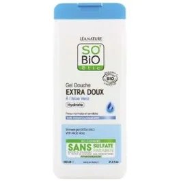 SO′BIO ETIC Gel de Ducha Extra Suave Hidratante con Aloe Vera 650 ml, Certificado ECOCERT, Bio