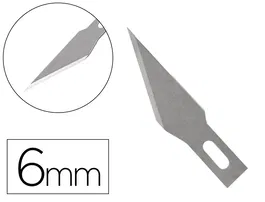 Q-connect Repuesto Bisturí Compatible KF00289 Blister 5 Unidades Cuchillas Acero 6mm