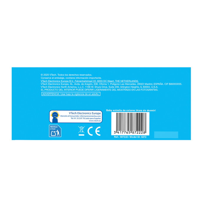 V-Tech 80-587222 Baby Estrella De Colores Hora De Dormir - Luz Nocturna Interactiva en Español con Música, Sonidos Naturaleza y 3 Modos de Luz, para Bebés +0 Meses