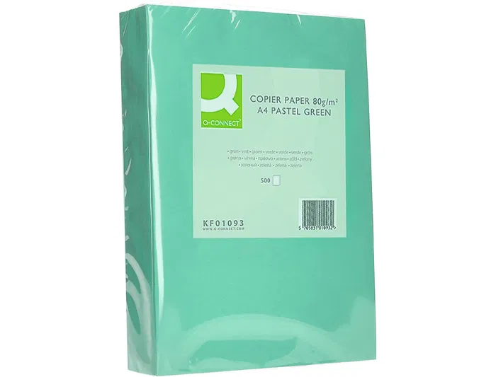 Q-connect Papel Color DIN A4 80 gr Verde Paquete de 500 Hojas