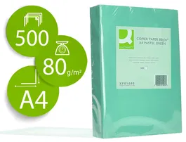 Q-connect Papel Color DIN A4 80 gr Verde Paquete de 500 Hojas
