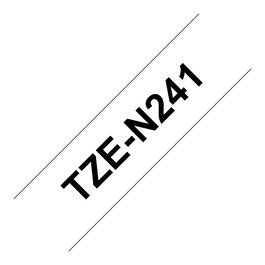 Brother TZE-N241 Cinta de Etiquetas, Tamaño 18 mm, TZ, 8 m, Negro sobre Blanco, P-Touch