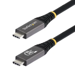 StarTech Cable USB4 Gen 4x2 USB-C a USB-C 80 Gbps, 1m, Video 8K, Carga 240W PD 3.1, DisplayPort 2.1, Certificado USB-IF, Negro - CC1M80GUSB4CABLE