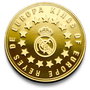 REAL MADRID - Moneda Conmemorativa Coleccionista Europa Kings Real Madrid, en Aleación de Zinc con Acabado Dorado y Grabado en Relieve - Cápsula Acrílica y Caja