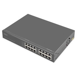 Digitus Switch 8 Puertos Gigabit PoE+ 802.3bt, Inyector 250W, Ethernet Rápido 10/100/1000 Mbps, Gris