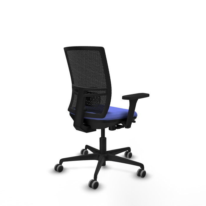 PIQUERAS Y CRESPO Silla de oficina Yunquera con mecanismo Sincro/Traslack, Azul claro y Negro