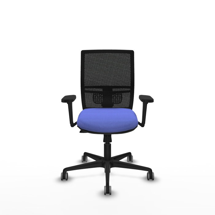 PIQUERAS Y CRESPO Silla de oficina Yunquera con mecanismo Sincro/Traslack, Azul claro y Negro
