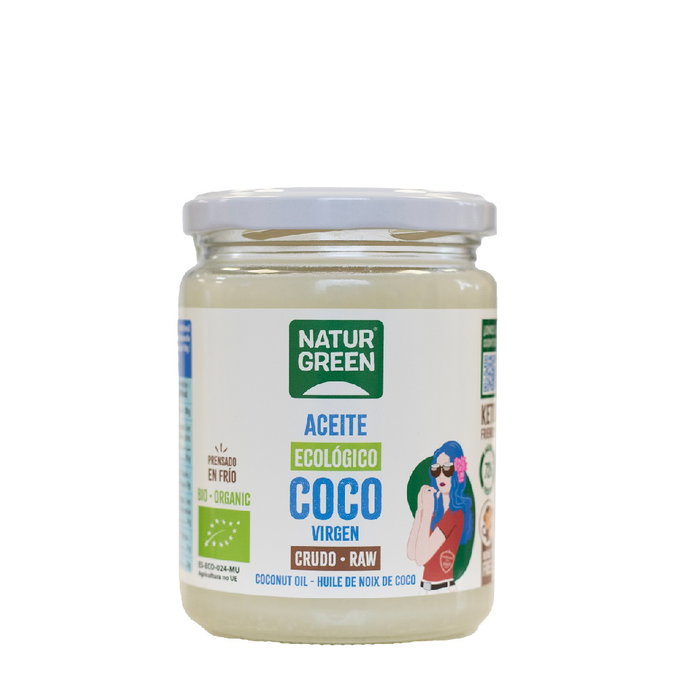 NATURGREEN Aceite Virgen de Coco BIO Primera Presión en Frío 400gr NATURGREEN Aceite Virgen de Coco BIO Primera Presión en Frío 400gr