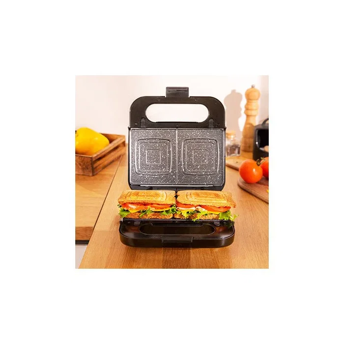 Cecotec Rock'n Toast 4in1 Sandwichera 1000 W Negro, Acero satinado Cecotec Rock'n Toast 4in1 Sandwichera 1000 W Negro, Acero satinado