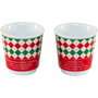 Bialetti Set Mini Express TRICOLORE DAMIER con tazas y bandeja de aluminio