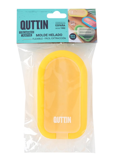 Quttin Molde Helado Individual Silicona 10.6 cm Ancho x 18.1 cm Largo x 2.7 cm Alto (36 Unidades)