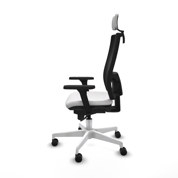 PIQUERAS Y CRESPO Silla de oficina Horna con Mecanismo Sincro, Blanco y Negro
