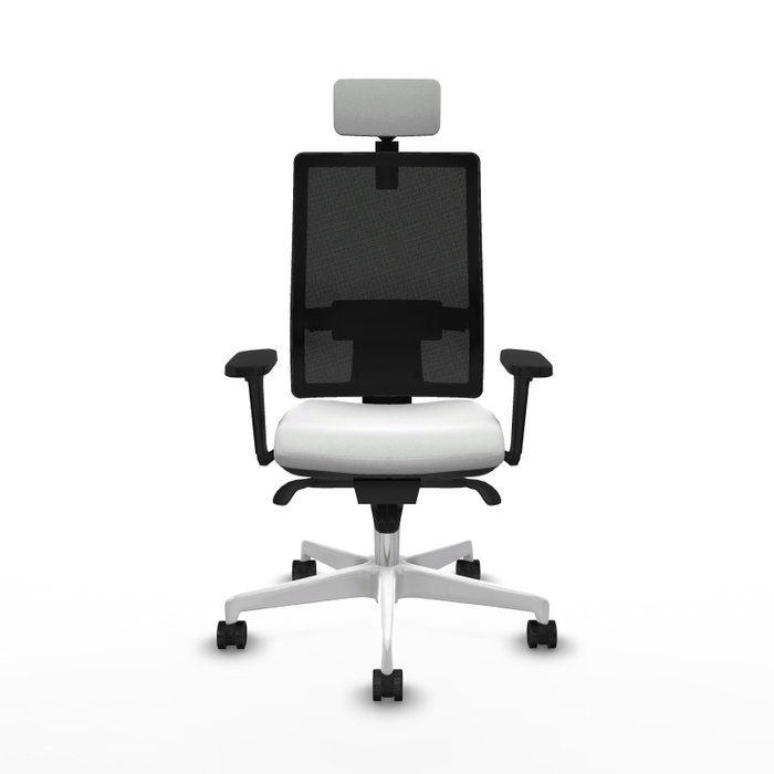 PIQUERAS Y CRESPO Silla de oficina Horna con Mecanismo Sincro, Blanco y Negro