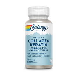 Solaray Collagen Keratin 60 cápsulas - Colágeno, Queratina y Ácido Hialurónico