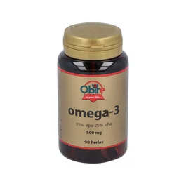OBIRE Omega-3 90 Perlas - Complemento Alimenticio a Base de Aceite de Pescado con 500mg EPA/DHA por Perla - 2.5mg Vitamina E