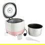 Cuckoo CR-0632 Olla Arrocera Eléctrica 1.08L Rosa Blanco con Calentamiento y Base Antiadherente