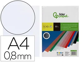 Liderpapel Tapas Encuadernacion Polipropileno A4 0.8mm Transparente Paquete 50 Unidades