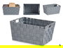 Kipit Cesta de Tela Cónica Rectangular con Asas Mediana Gris 30x14x20 cm (Set de 18)
