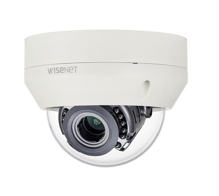 Hanwha Wisenet Cámara Minidomo AHD 2MP 3.2-10mm Antivandálico IR30 WDR IK10 IP66 Coaxitron 12/24V