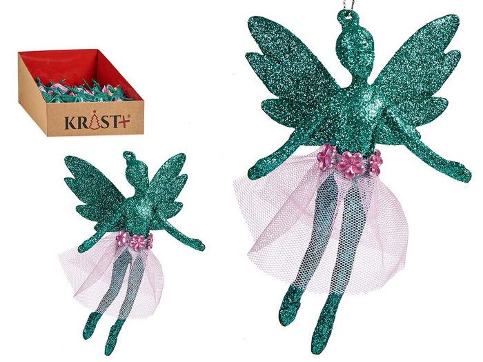 Krist+ Adorno Arbol Navidad Hada Verde Menta 8 x 13 x 4 cm (Set de 48) Krist+ Adorno Arbol Navidad Hada Verde Menta 8 x 13 x 4 cm (Set de 48)