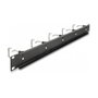 DeLOCK Panel de gestión de cables de 19″ con 5 ganchos metálicos 1U negro