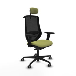 PIQUERAS Y CRESPO Silla de oficina Mardos con mecanismo Sincro/Traslack Verde oliva y Negro