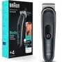 Braun BG5360 BodyGroomer Series 5 - Cortapelos/afeitadora corporal recargable para hombre, resistente al agua, uso seco/mojado, 4 accesorios