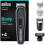 Braun BG5360 BodyGroomer Series 5 - Cortapelos/afeitadora corporal recargable para hombre, resistente al agua, uso seco/mojado, 4 accesorios