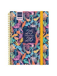 Agenda Escolar (2025-26) Finocam Secundaria Espiral Tapa Pp S/V Apais. 8º 120X164 Con Goma Tropical