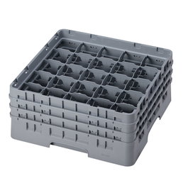 CAMBRO Cesta de lavado 25 comp. 3 alturas Gris claro