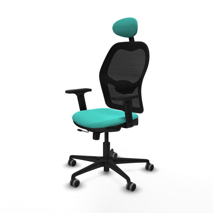 PIQUERAS Y CRESPO Silla de oficina Jorquera con mecanismo Sincro/Traslack, Turquesa y Negro